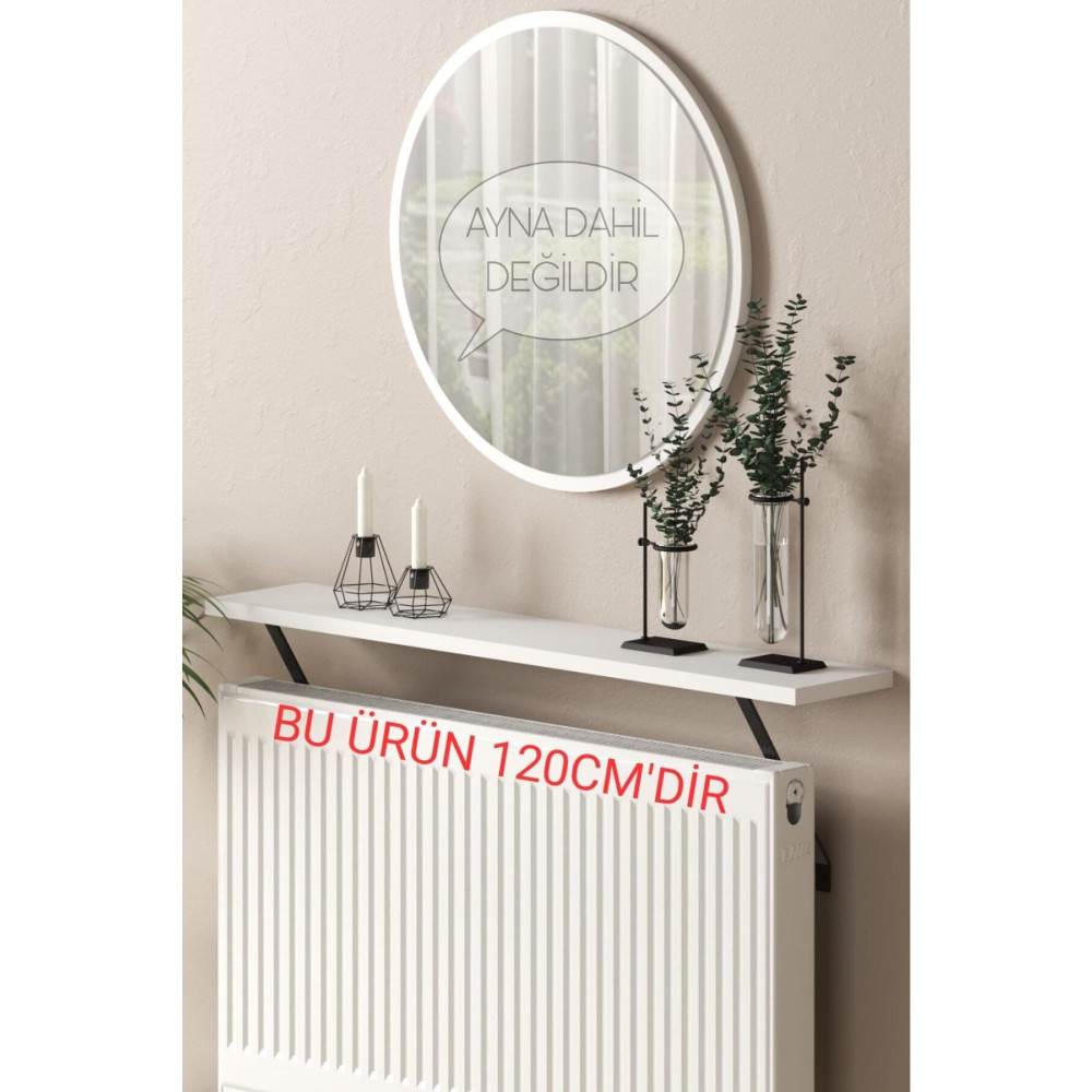 TALAŞTOZUM Beyaz Petek Üstü Uçan Raf Dresuar - Duvara Montajsız 120*18 Cm Dresuar / Konsol Fiyatı