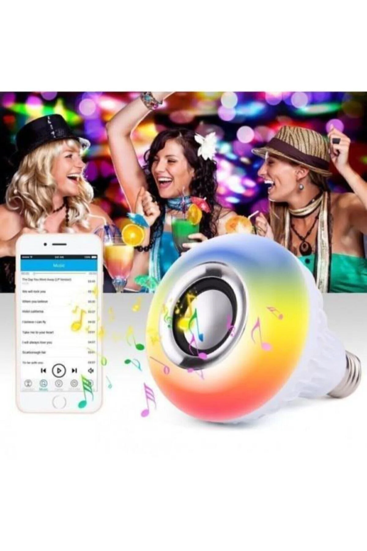 Taled Bluetooth Hoparlörlü Kumandalı Rgb Akıllı Led Ampul-16 Renk" Klasik Ampul Fiyatı