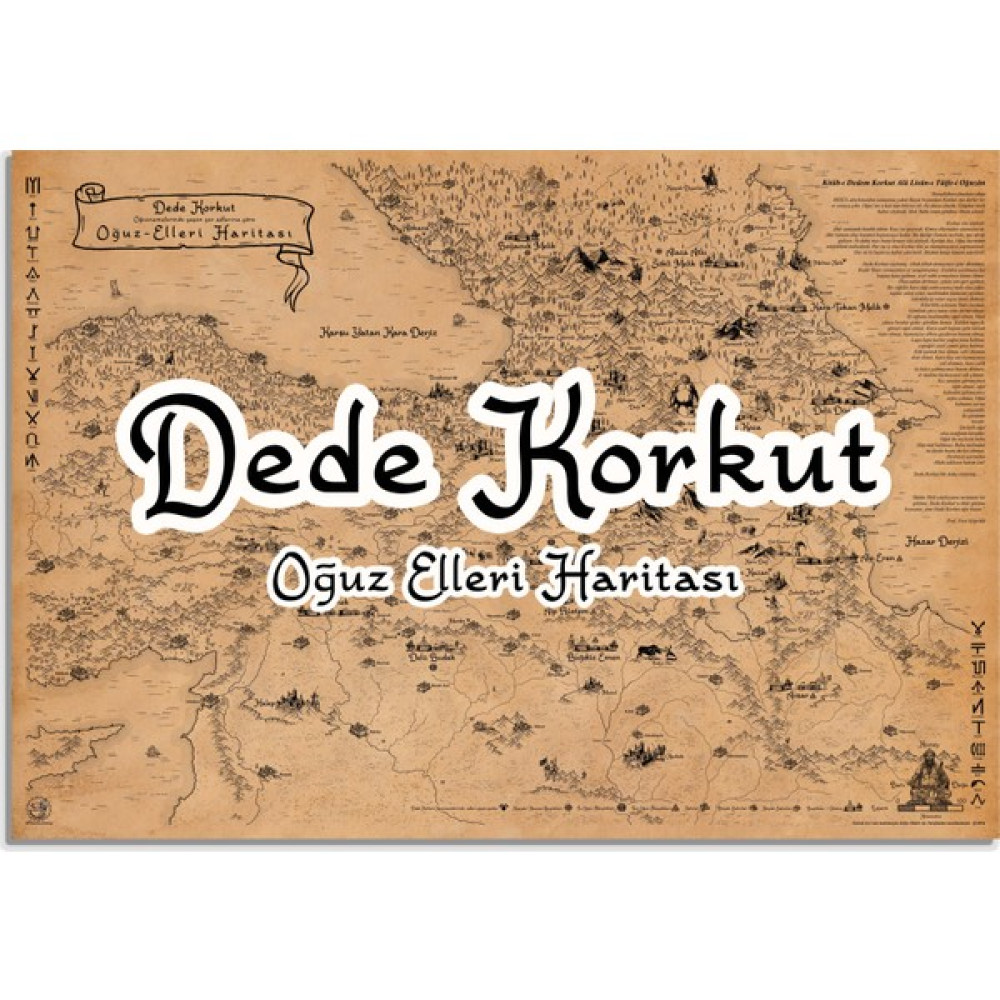 Talented Bear's Workshop Dede Korkut ve Oğuz Elleri Haritası 50*70 Cm, Türk Kültür Haritası, Türk Mitolojisi Korkut Ata - 50 X 70 Cm Poster Fiyatı