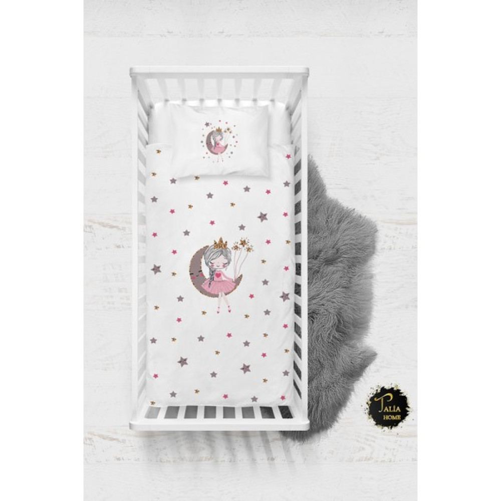 Talia Home Ay'da Oturan Kız Bebek Nevresim Takımı Çarşaflı TLABN-085 - Beyaz - 100 x 150 cm Bebek Nevresim Takımı Fiyatı