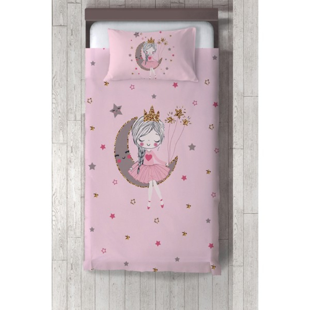 Talia Home Ay'da Oturan Kız Pembe Desenli Çocuk ve Bebek Odası Yatak Örtüsü TLAY-280 - 417 x 220 cm Yatak Örtüsü Fiyatı