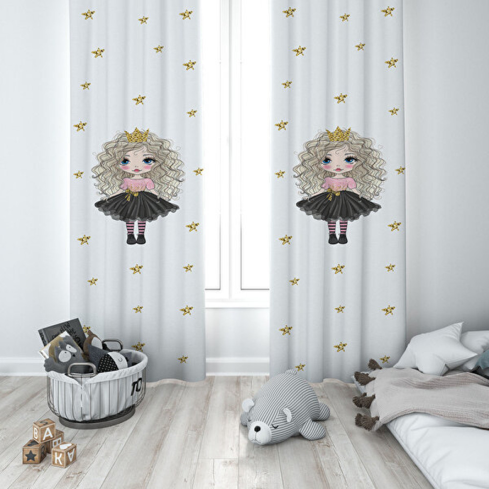 Talia Home Çocuk Odası Bebek Odası Takımı Fon Perdesi 2 Kanat TLA-067 - 70 x 200 cm - Beyaz Fon Perde Fiyatı