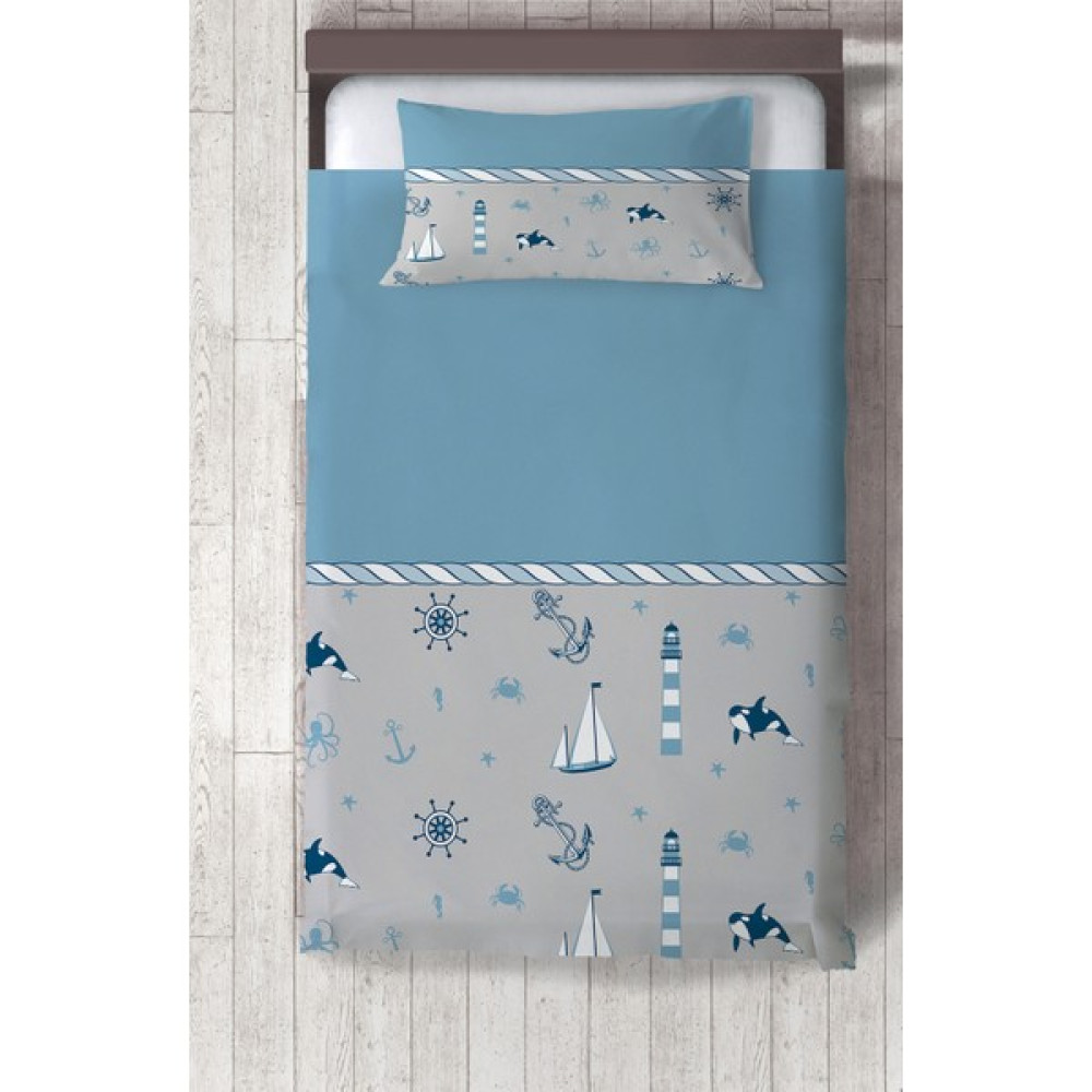 Talia Home Erkek Çocuk ve Bebek Odası Yatak Örtüsü TLAY-016 - 140 x 220 cm - Mavi - Gri Yatak Örtüsü Fiyatı
