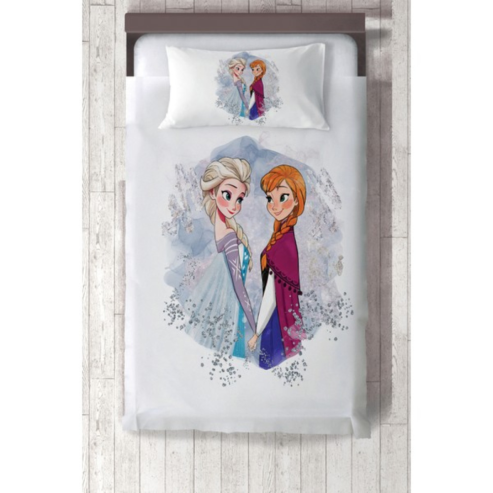 Talia Home Frozen Elsa & Anna Desenli Çocuk ve Bebek Odası Yatak Örtüsü TLAY-306 - 443 x 220 cm - Beyaz Yatak Örtüsü Fiyatı