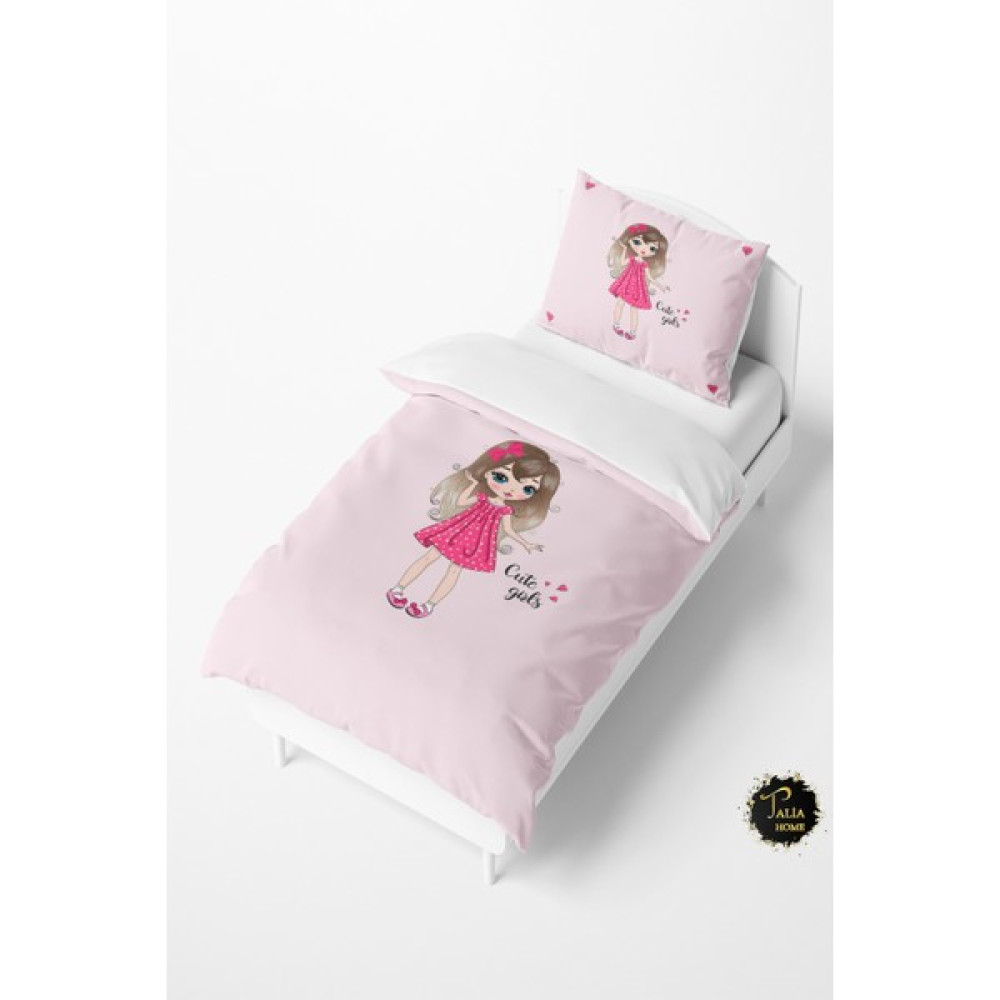 Talia Home Kalpli Pembe Kız Bebek ve Çocuk Nevresim Takımı TLAN-013 - 160 x 220 cm Bebek Nevresim Takımı Fiyatı