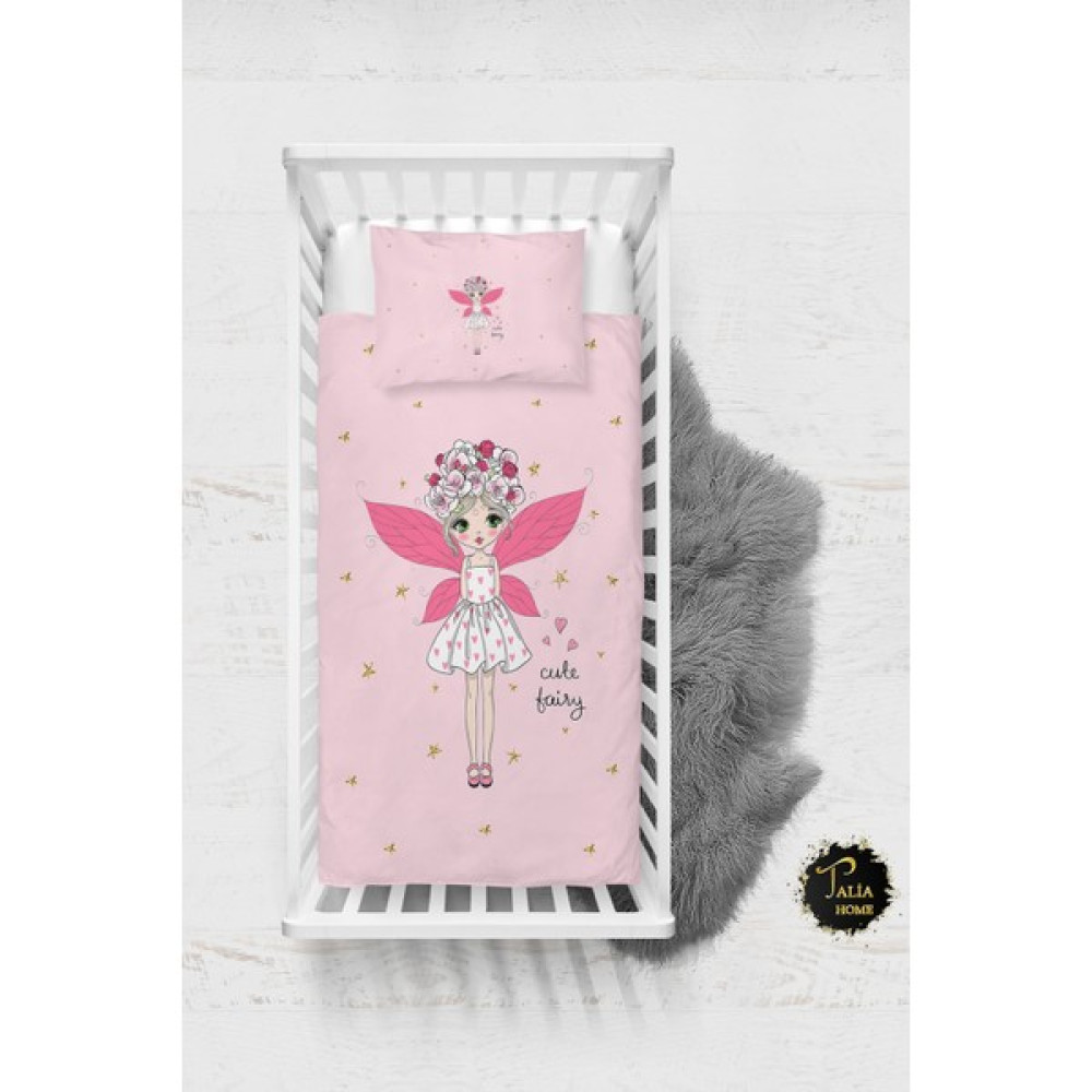 Talia Home Kanatlı Kız Bebek Nevresim Takımı Çarşaflı TLABN-168 - Pembe - 100 x 150 cm Bebek Nevresim Takımı Fiyatı