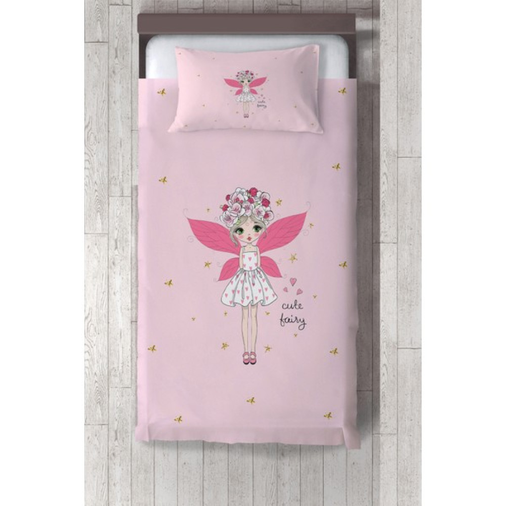 Talia Home  kanatlı Kız Çocuk Odası Yatak Örtüsü TLAY-168 - 307 x 220 cm - Pembe Yatak Örtüsü Fiyatı