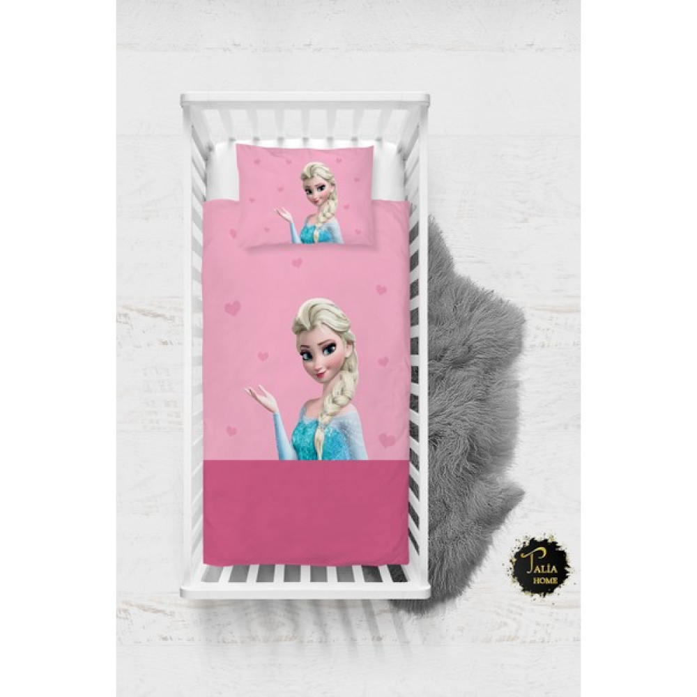 Talia Home Karlar Ülkesi Elsa Desenli Bebek Nevresim Takımı Çarşaflı TLABN-097 - Pembe - 100 x 150 cm Bebek Nevresim Takımı Fiyatı
