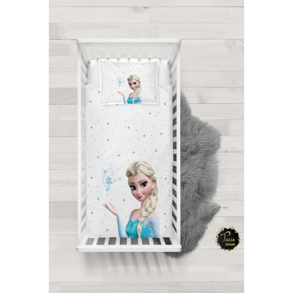Talia Home Karlar Ülkesi Mavi Elsa Desenli Bebek Nevresim Takımı Çarşaflı TLABN-307 - Beyaz - 100 x 150 cm Bebek Nevresim Takımı Fiyatı