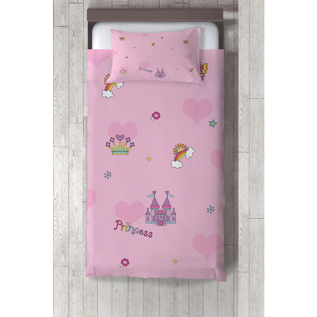Talia Home pembe Prenses Desenli Çocuk ve Bebek Odası Yatak Örtüsü TLAY-226 - 364 x 220 cm - Pembe Yatak Örtüsü Fiyatı