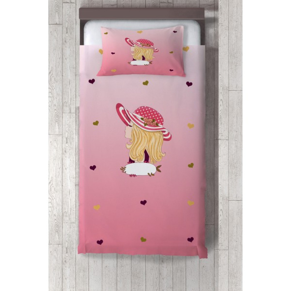 Talia Home  pembe Şapkalı Kız Çocuk ve Bebek Odası Yatak Örtüsü TLAY-149 - 288 x 220 cm - Pembe Yatak Örtüsü Fiyatı