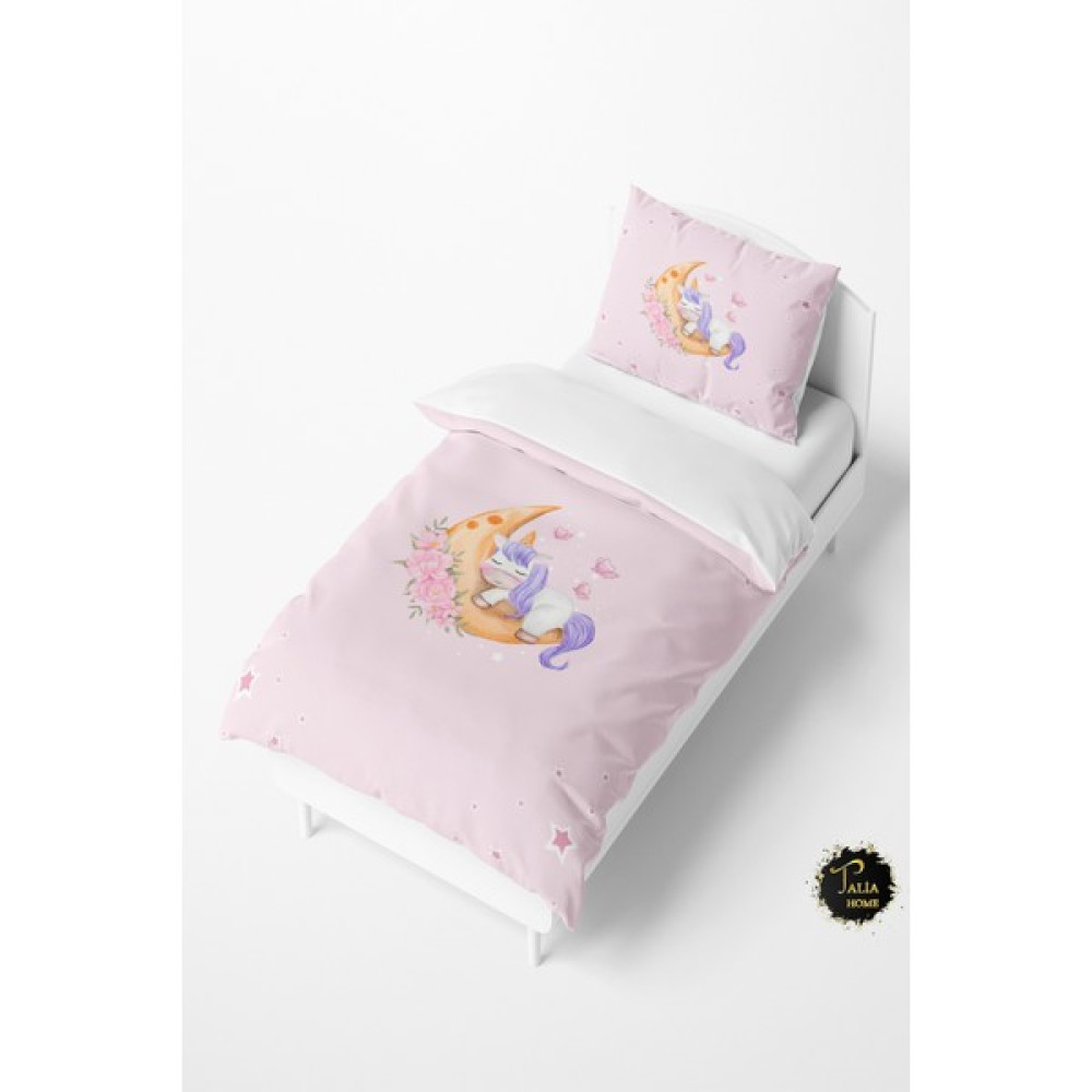 Talia Home Pembe Uyuyan Unicorn Desenli Bebek ve Çocuk Nevresim Takımı TLAN-080 - 160 x 220 cm Bebek Nevresim Takımı Fiyatı