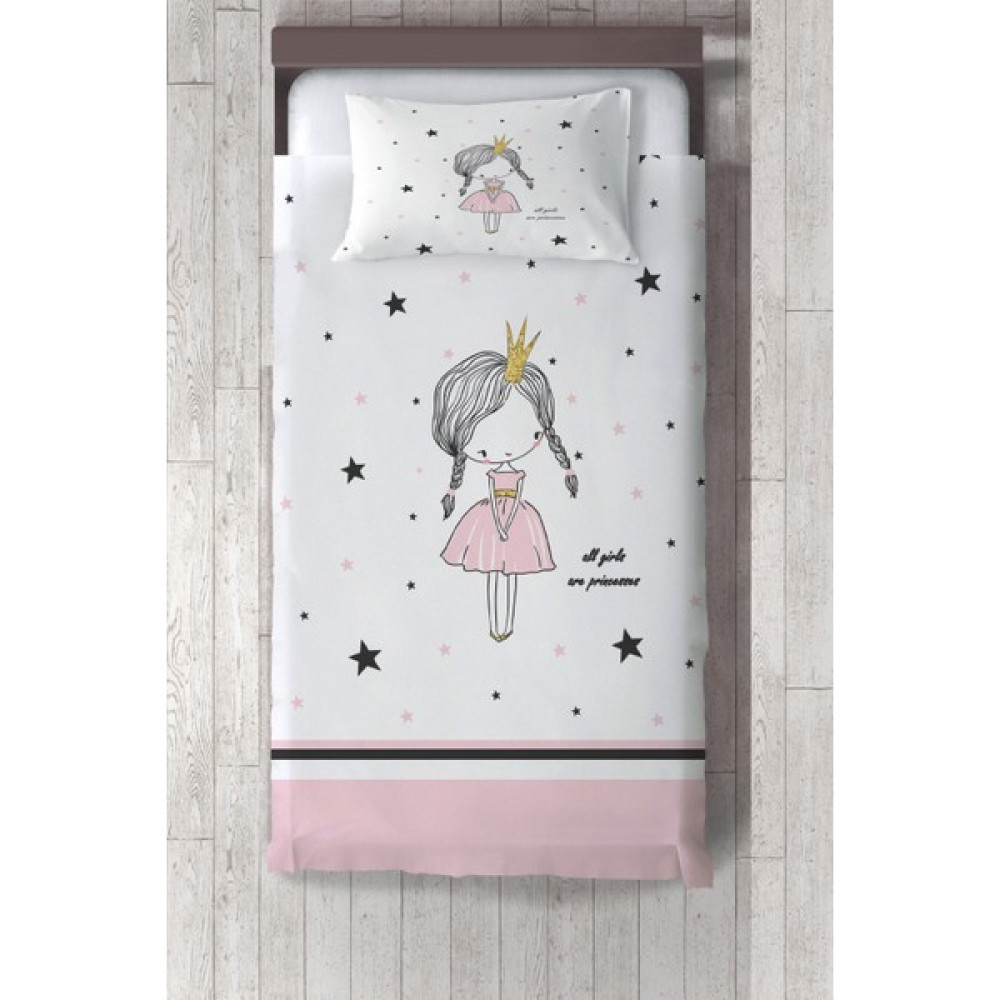 Talia Home  prenses Kız Çocuk ve Bebek Odası Yatak Örtüsü TLAY-146 - 285 x 220 cm - Beyaz Yatak Örtüsü Fiyatı