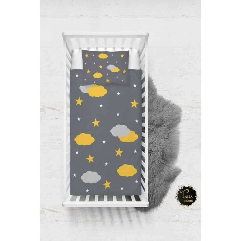 Talia Home Sarı Desen Bebek Nevresim Takımı Çarşaflı TLABN-100 - Gri - 100 x 150 cm Bebek Nevresim Takımı Fiyatı