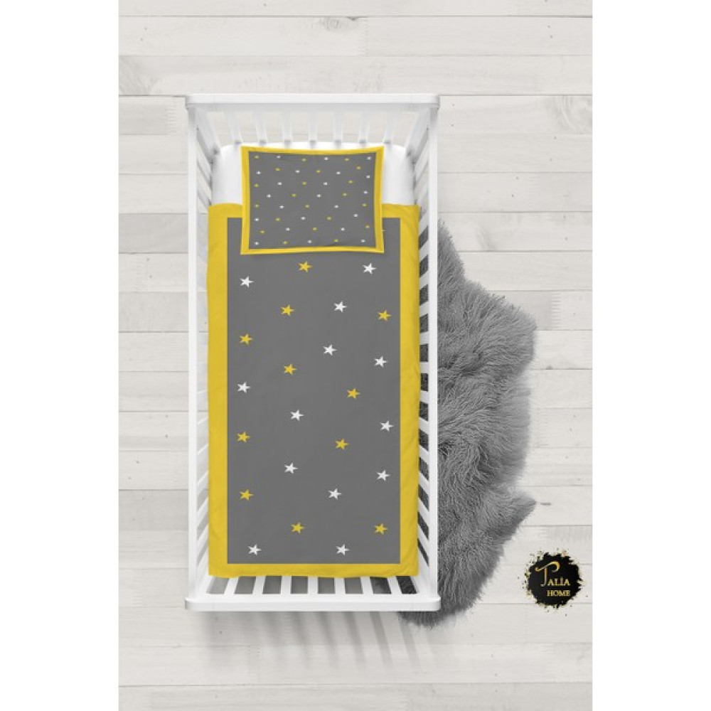 Talia Home Yıldızlı Çocuk ve Bebek Nevresim Takımı Çarşaflı TLABN-256 - Gri - 100 x 150 cm Bebek Nevresim Takımı Fiyatı