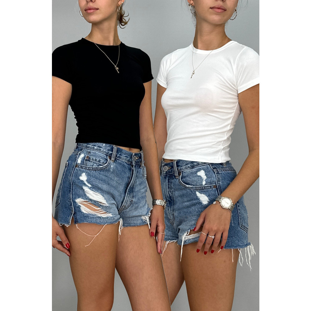 Tam Moda Kadın Bisiklet Yaka Body Likralı Pamuklu S Beden Bayan T-shirt Fiyatı