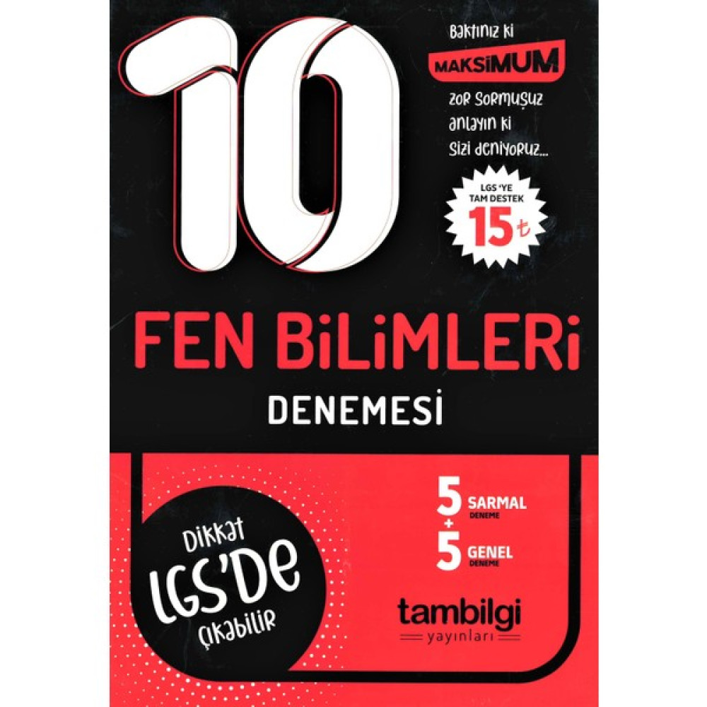 Tambilgi 8.sınıf Lgs Fen Bilimleri 10'lu Branş Denemesi Ders Sınav Kitapları Fiyatı