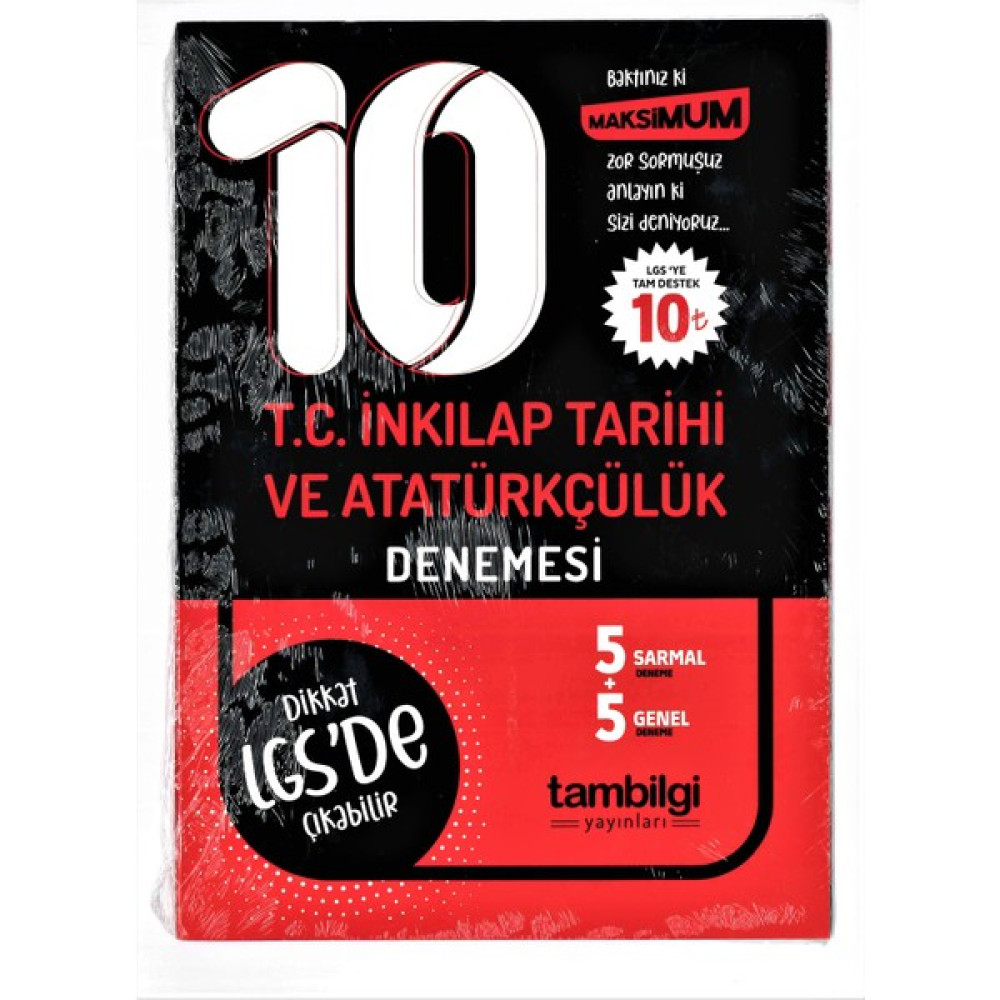 Tambilgi Yayınları Tambilgi 8.sınıf Lgs Inkılap Tarihi 10'lu Branş Denemesi Ders Sınav Kitapları Fiyatı
