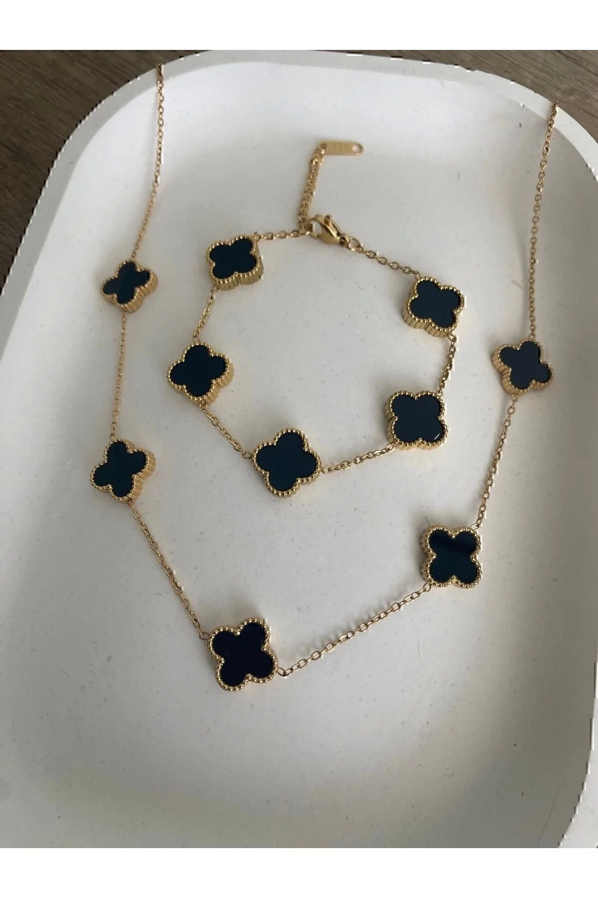 TAMELA Van Cleef Kolye Bileklik Set (ÇİFT YÖNLÜDÜR)" Bijuteri Kolye Fiyatı