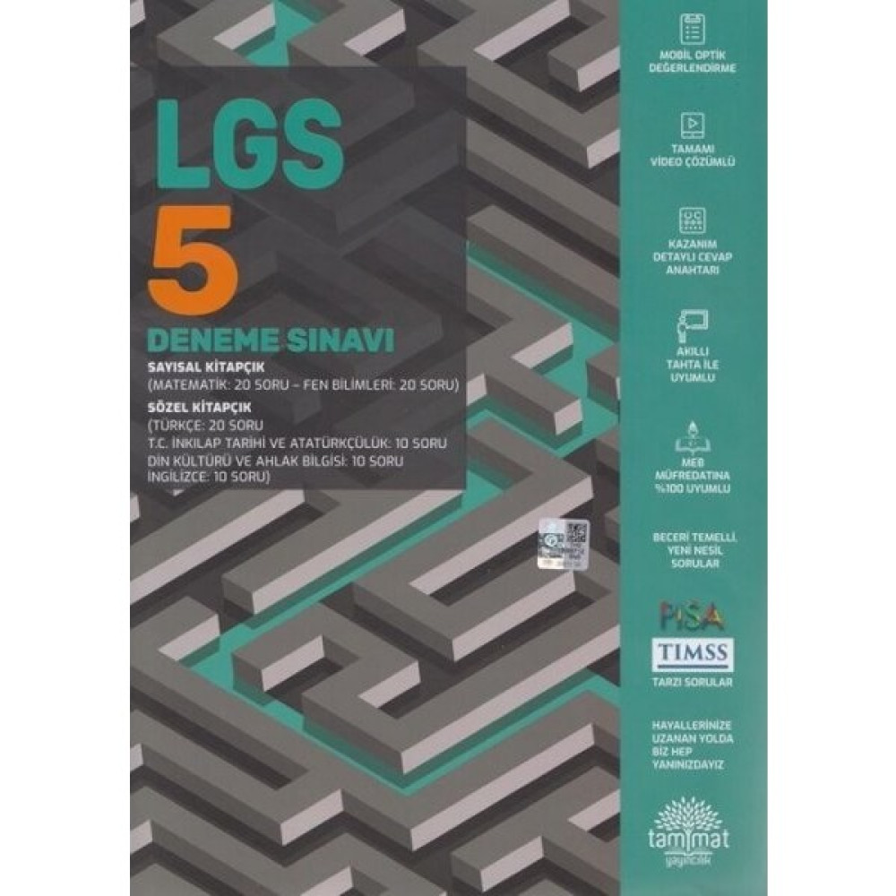 Tammat Yayıncılık 8. Sınıf LGS 5 Deneme Ders Sınav Kitapları Fiyatı