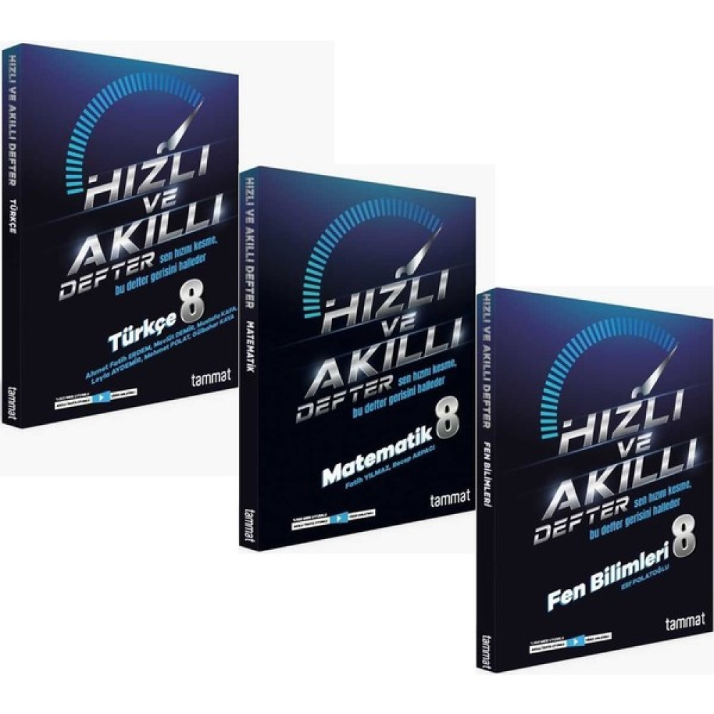 Tammat Yayıncılık 8. Sınıf LGS Türkçe Matematik Fen Bilimleri Hızlı ve Akıllı Defter Defter Set (Ciltli) Tüm Dersler Fiyatı