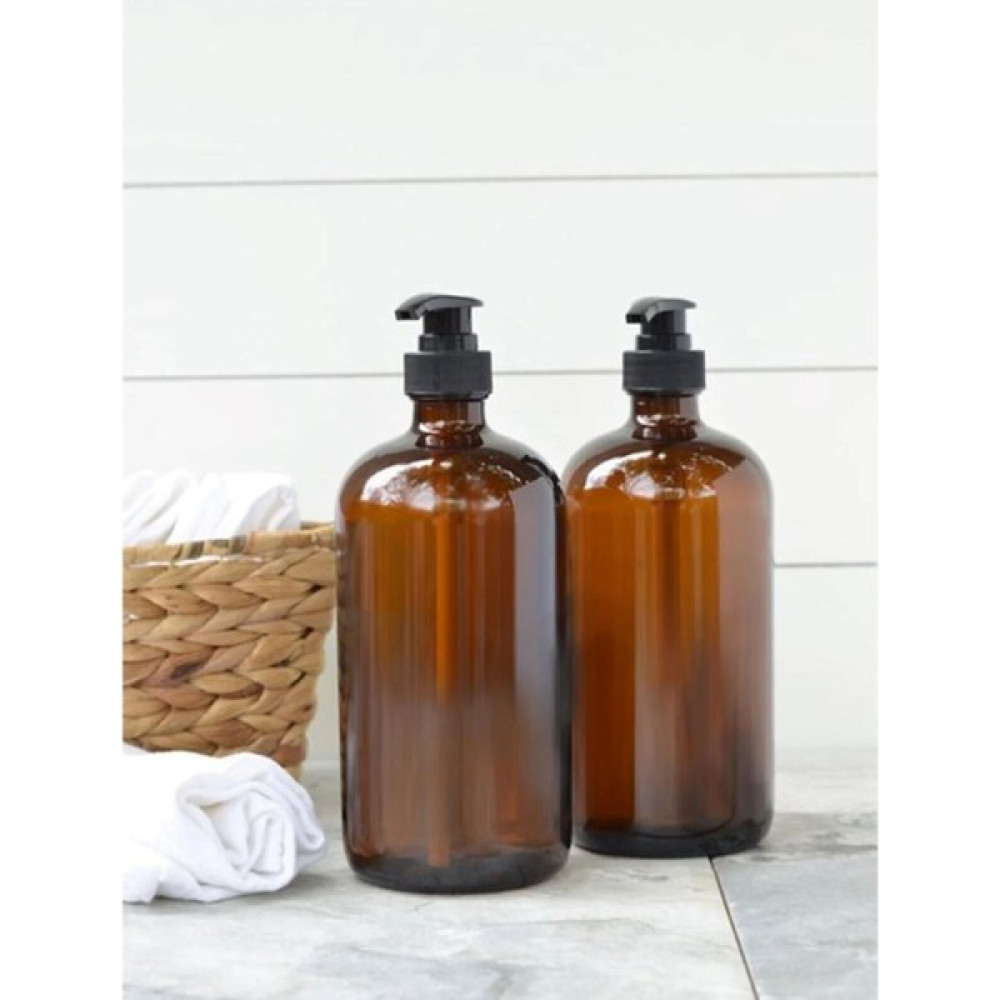 Tamu Amber Cam Şişe Sıvı Sabunluk Sıvı Deterjanlık Şişesi 500ML (2 Adet) - Siyah Sabunluk Fiyatı