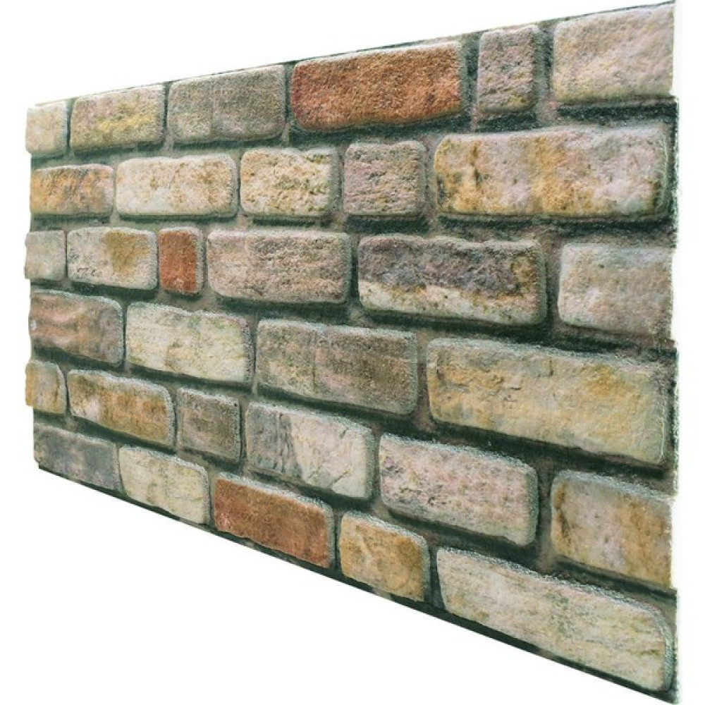 Tan Dekor 3 Boyutlu Renkli Kültür Tuğla Desenli Strafor Köpük 3D Duvar Kaplama Paneli 566 - 2,5 m2 Boya Malzemeleri Fiyatı