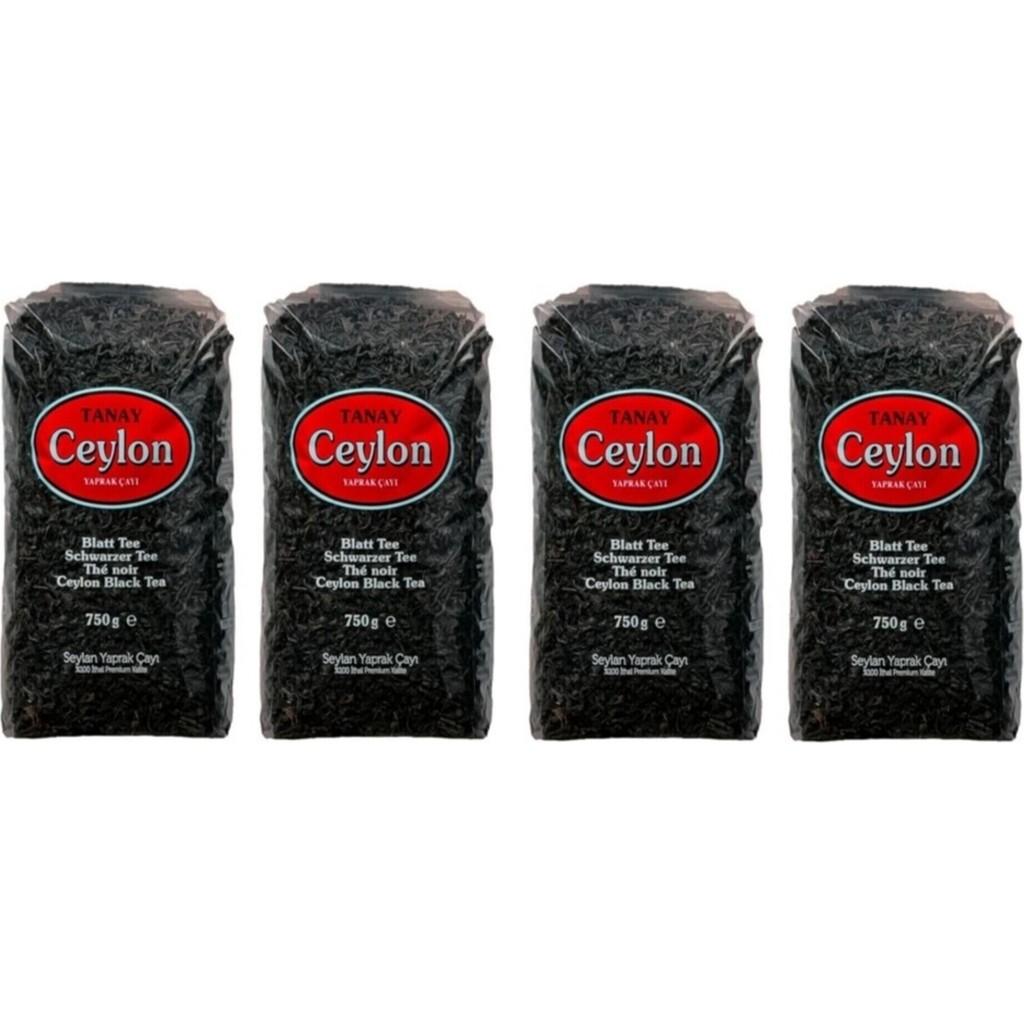Tanay Ceylon Ithal Sri Lanka Siyah Yaprak Seylan Çayı Kaçak Çay 750 gr X 4 Adet (3.000 GR) - 3 kg Diğer Fiyatı