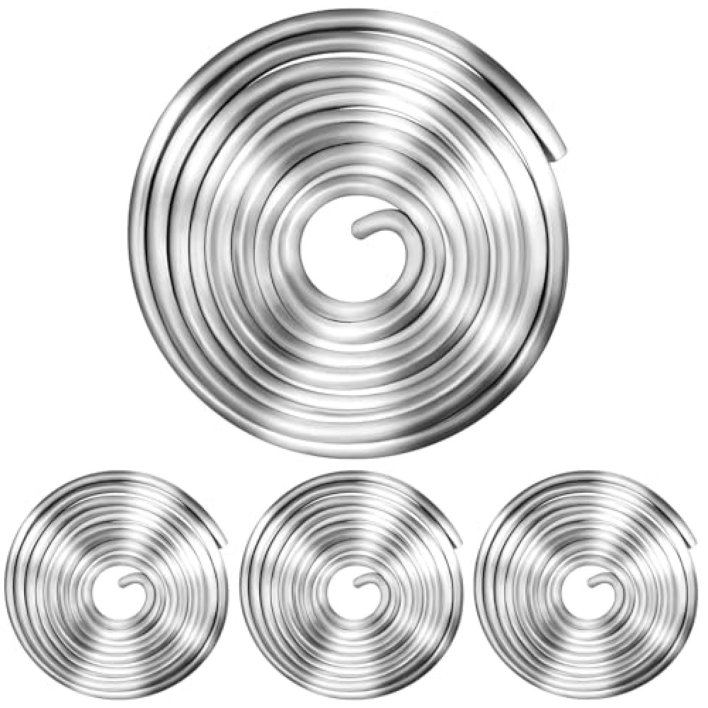 Tandefio 3/16" Round H Lead Came 4 Roll 24 ft Hobby Came for Stained Glass H Channel Lead Rolled Kit Supply