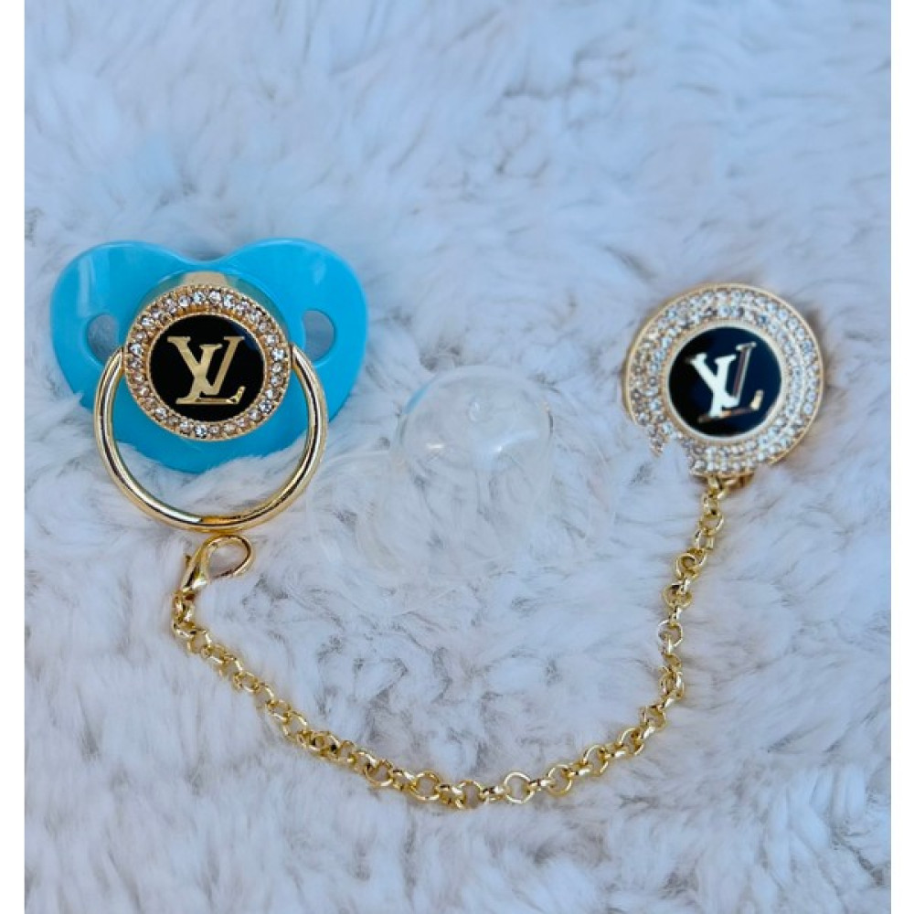Tanem Bebe Louis Vuitton Emzik & Emzik Zinciri Seti - Mavi - 0 - 1 Yaş Emzik Fiyatı