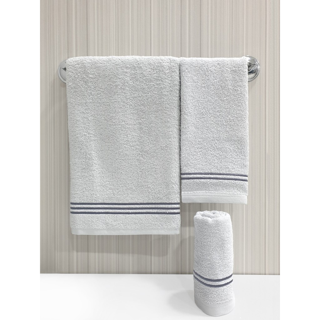 Tanem Home Çizgi Desen Nakışlı 3 Parça Havlu Seti - Krem - 50 x 90 cm El / Yüz Havlusu Fiyatı