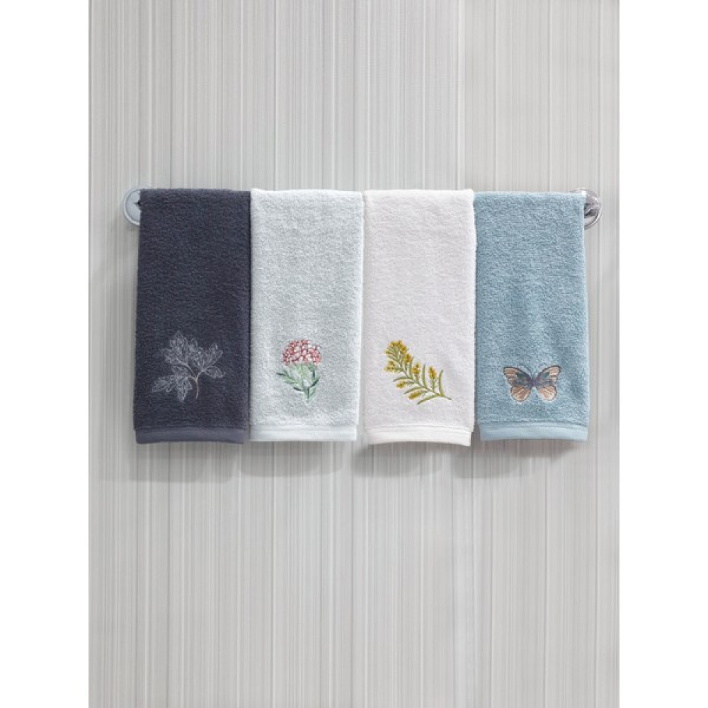 Tanem Home Nakışlı Pamuk 4'Lü Havlu Seti 40x60 Cm - Renkli - 40 x 60 cm El / Yüz Havlusu Fiyatı