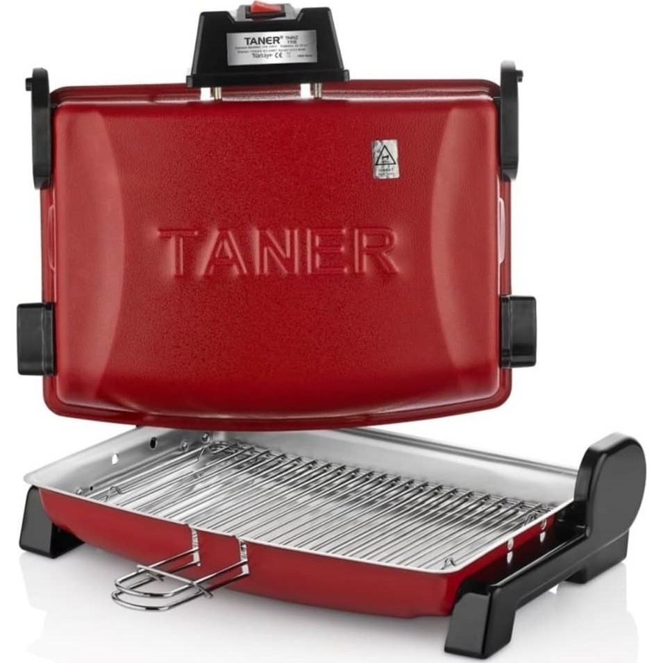 Taner Kebapçı Çift Telli Izgara Kırmızı 37x28 cm Kolay Temizlenebilir Özellikte Elektrikli Izgara-Barbeküler Fiyatı