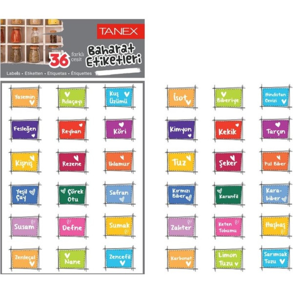 Tanex Baharat Etiketi Pp Opak 32X22 mm Etiket Makinesi Fiyatı