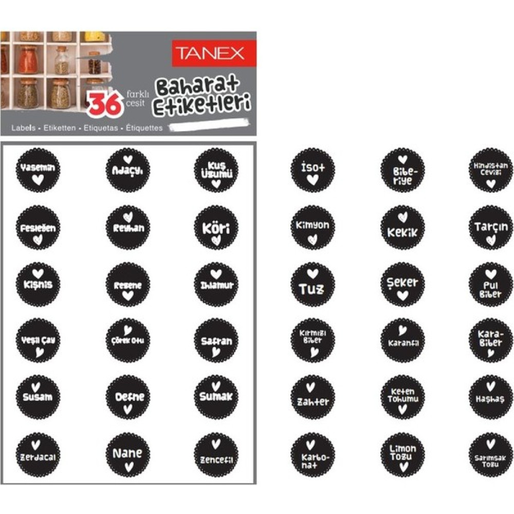 Tanex Baharat Etiketi Şeffaf 25MM Etiket Makinesi Fiyatı