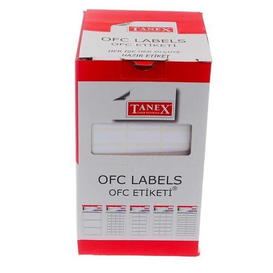 Tanex OFC-107 Beyaz 100 Adet 10'lu Poşet Ofis Etiketi