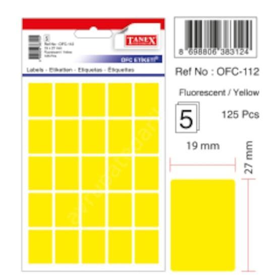 Tanex OFC-112 19x27 Beyaz Kod Laser Etiket