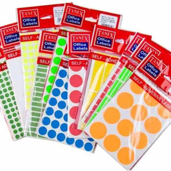 Tanex OFC-128 Mıx Color 50 Adet 10'lu Poşet Ofis Etiketi
