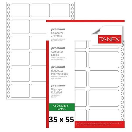 Tanex TN-0010 35x55 mm Sürekli Form Etiketi Etiket Fiyatı