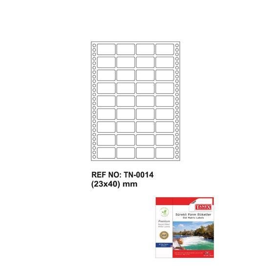 Tanex TN-0014 23x40 mm Sürekli Form Etiketi