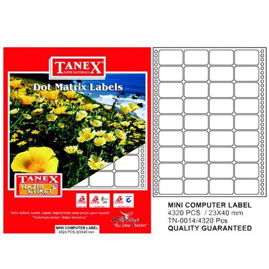 Tanex TN-0014 23x40 mm Sürekli Form Etiketi Etiket Fiyatı