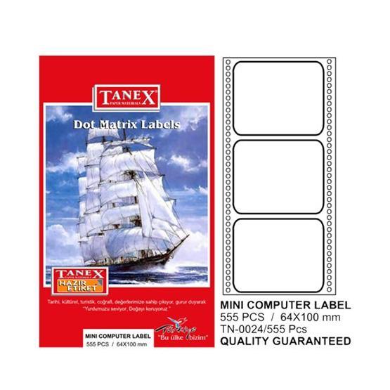Tanex TN-0024 64x100 mm Sürekli Form Yazıcı Etiketi