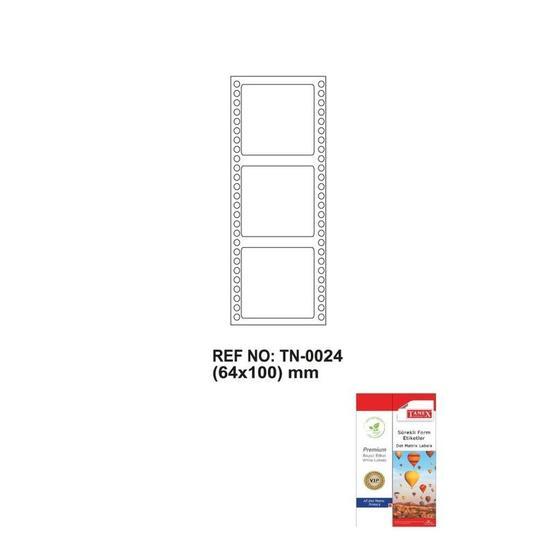 Tanex TN-0024 64x100 mm Sürekli Form Yazıcı Etiketi