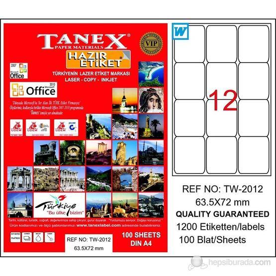 Tanex TW-2012 635x72 mm Lazer Etiket