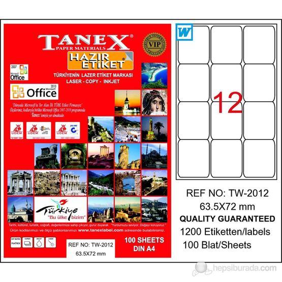 Tanex TW-2012 635x72 mm Lazer Etiket
