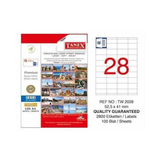 Tanex TW-2028 52.5x41 mm Lazer Etiket Etiket Fiyatı