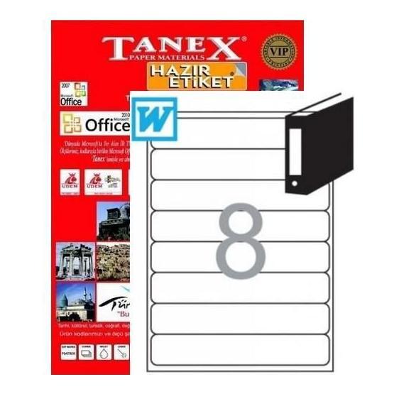 Tanex TW-2108 192x34 mm Lazer Etiket Etiket Fiyatı
