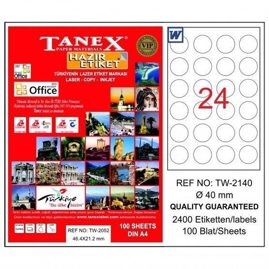 Tanex TW-2140 40 mm 100 Adet Laser Etiket
