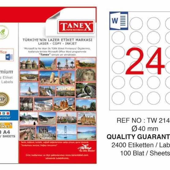 Tanex TW-2140 40 mm 100 Adet Laser Etiket