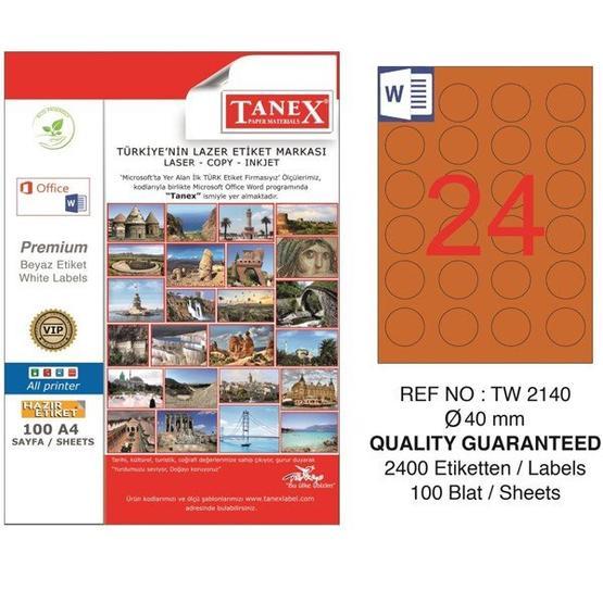 Tanex TW-2140 40 mm 100 Adet Laser Etiket